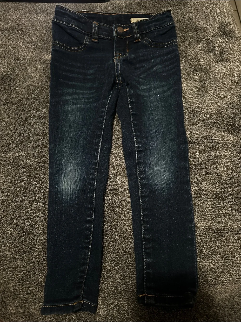 Dark Wash Toddler Leggings - Blue
